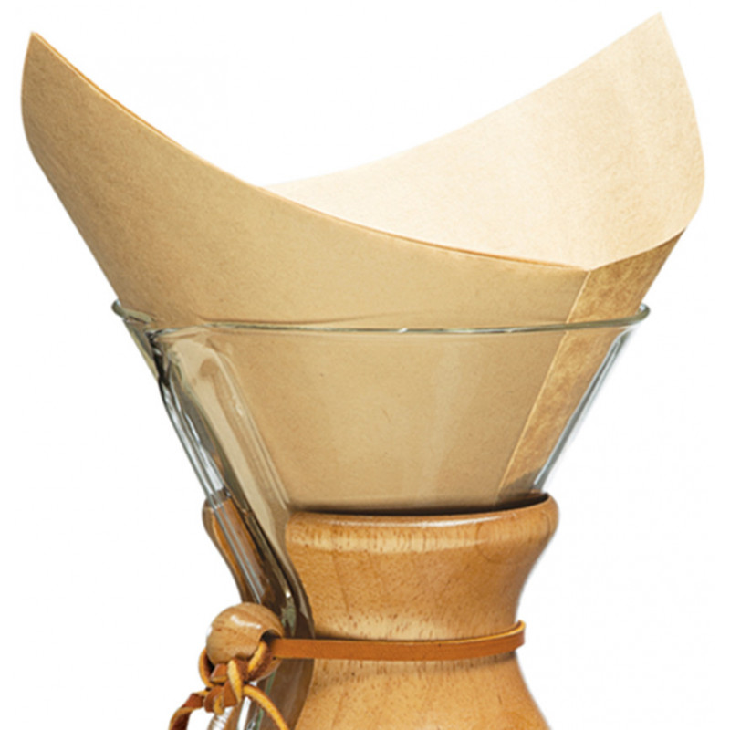 Chemex - papierové filtre štvorcové 100 ks nebielené /natural