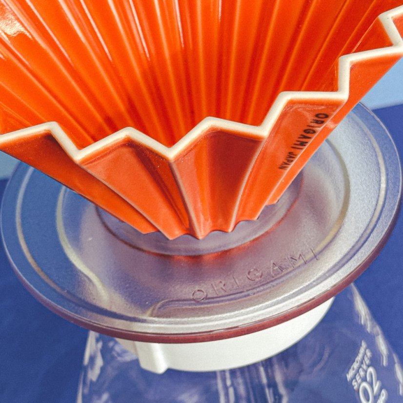 Origami keramický dripper M oranžový