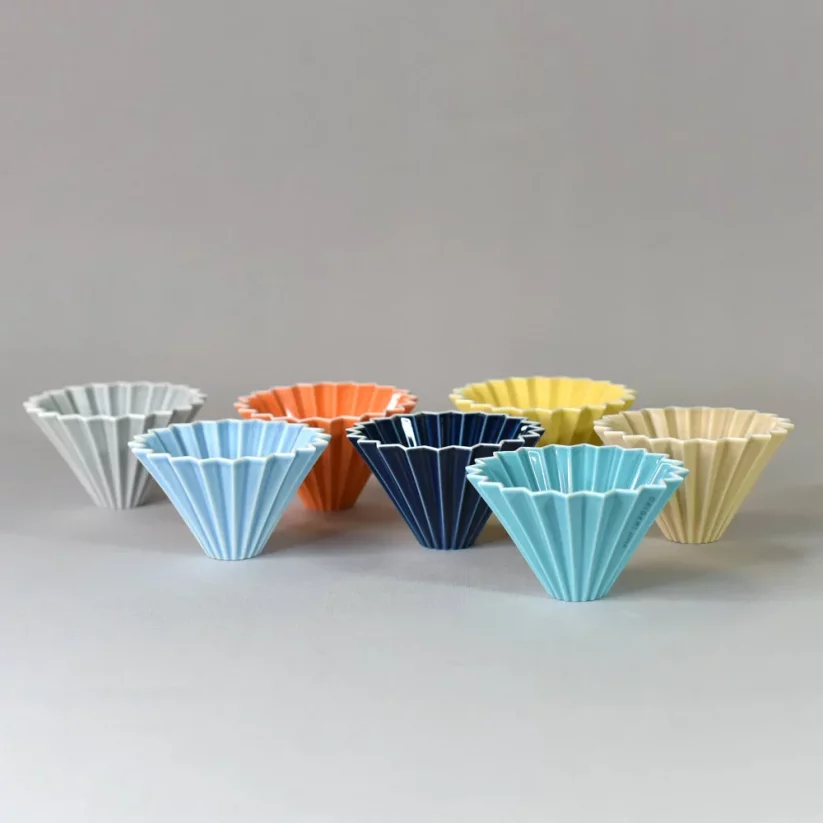 Origami keramický dripper S matne modrý