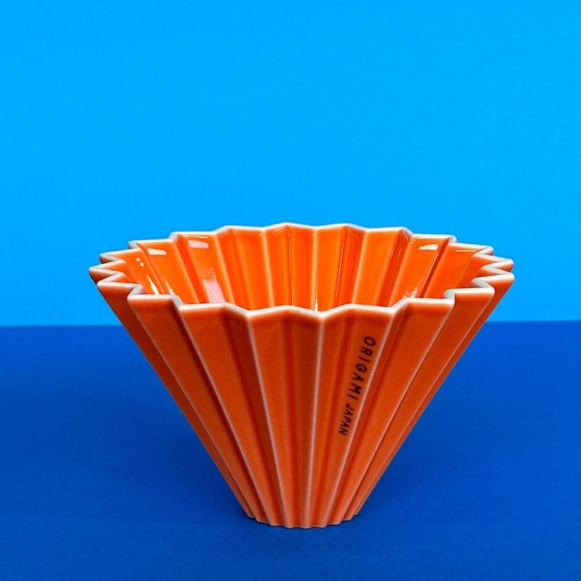 Origami keramický dripper M oranžový